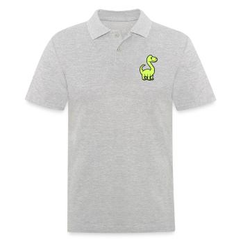 Dinosaur Brontosaurus Comic - Men's Polo Shirt - heather grey - Front - Kai (181cm)