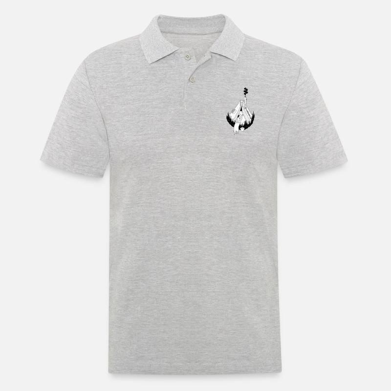 Camping - Männer Poloshirt - Grau meliert