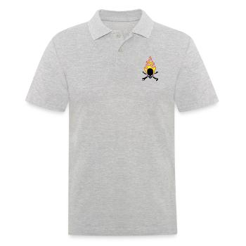 fire_skull_bones_b_3c - Polo Homme - gris chiné - Devant - Kai (181cm)