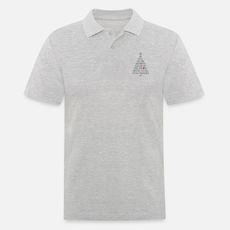froh und munter - Männer Poloshirt - Grau meliert