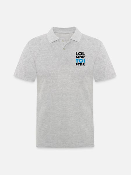 lol lol TOI ptdr (2c) - Men's Polo Shirt - heather grey