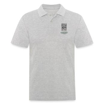 Sei ein Stein! - Männer Poloshirt - Grau meliert - Vorne - Kai (181cm)