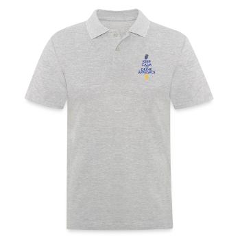 KEEP CALM AND DRINK ÄPPELWOI - Männer Poloshirt - Grau meliert - Vorne - Kai (181cm)