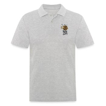 Abeille abeille fou épais heureux - Polo Homme - gris chiné - Devant - Kai (181cm)