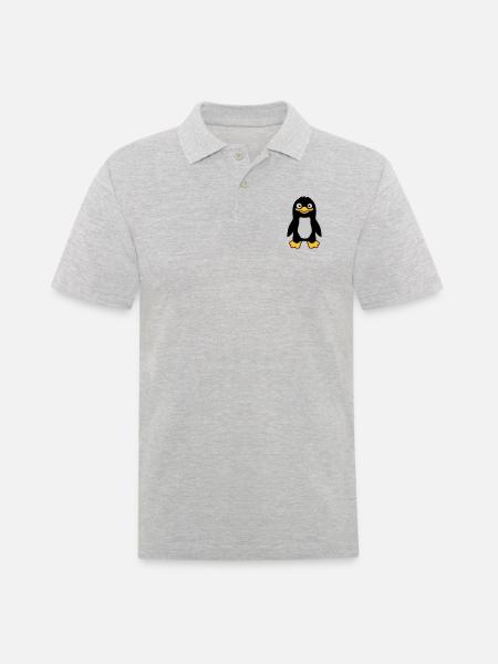 Funny funny penguin grins - Men's Polo Shirt - heather grey