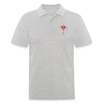 I Love Schweiz - Männer Poloshirt - Grau meliert - Vorne - Kai (181cm)