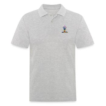 Exercice de yoga - Polo Homme - gris chiné - Devant - Kai (181cm)