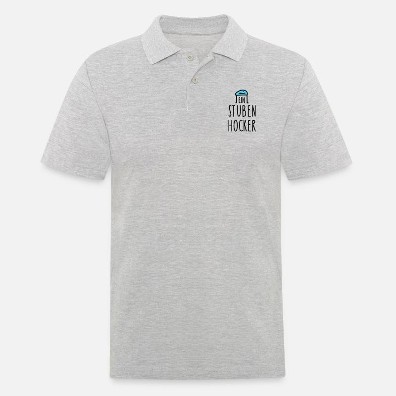 Zuhause Sprüche home office - Männer Poloshirt - Grau meliert