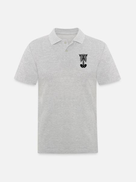 squelette - Polo Homme - gris chiné