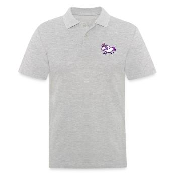 Buntes, fliegendes Einhorn - Männer Poloshirt - Grau meliert - Vorne - Kai (181cm)