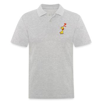 Giraffe verliebt - Männer Poloshirt - Grau meliert - Vorne - Kai (181cm)