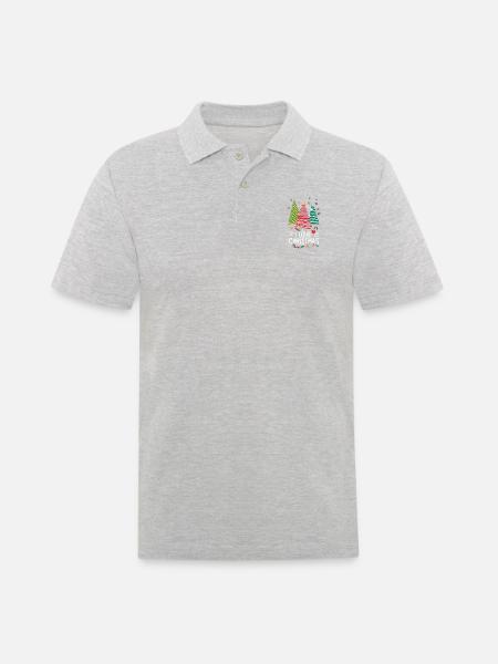 Merry Christmas I Love Christmas Weihnachts - Männer Poloshirt - Grau meliert