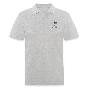 Pfote Tatze Hund True Love - Männer Poloshirt - Grau meliert - Vorne - Kai (181cm)