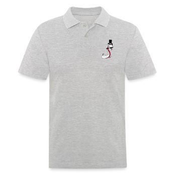 sir herr gentlemen zylinder reich monokel brille s - Männer Poloshirt - Grau meliert - Vorne - Kai (181cm)