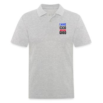look good 33 - Männer Poloshirt - Grau meliert - Vorne - Kai (181cm)