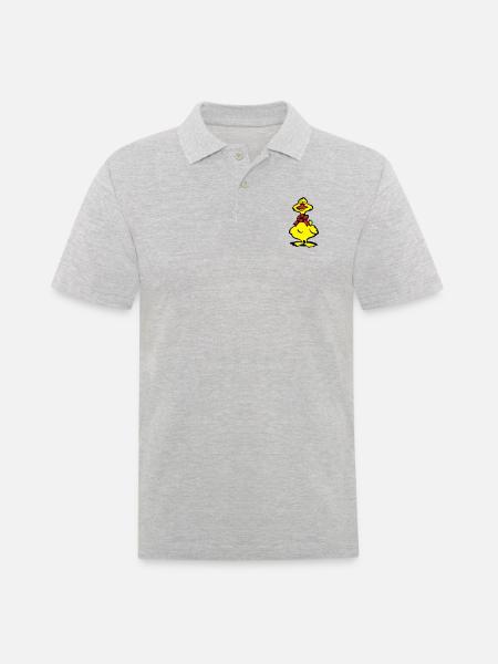 ente - Männer Poloshirt - Grau meliert