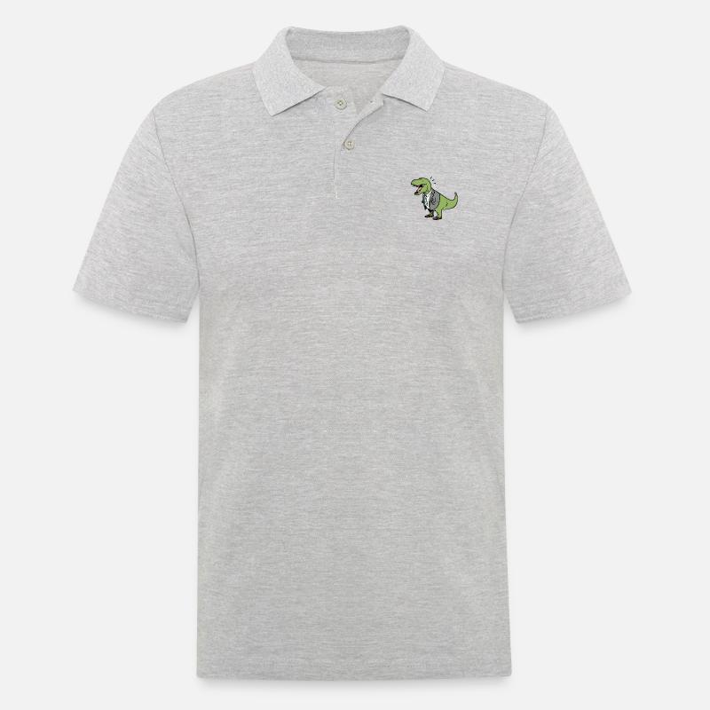 T Rex - Polo Homme - gris chiné