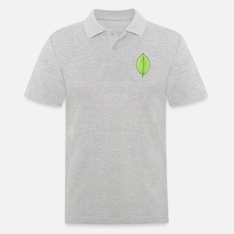hêtre feuille arbre plante forme clip art conception forêt - Polo Homme - gris chiné
