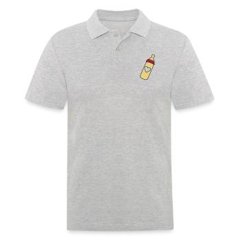 biberon coeur - Polo Homme - gris chiné - Devant - Kai (181cm)