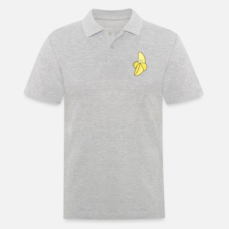 banana comic - Männer Poloshirt - Grau meliert