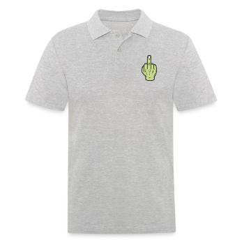 Middle Finger Hand Icon - Men's Polo Shirt - heather grey - Front - Kai (181cm)