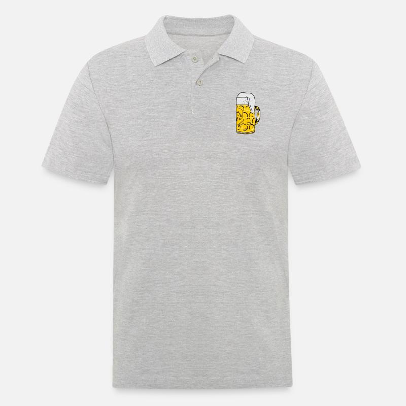 Bier - Männer Poloshirt - Grau meliert