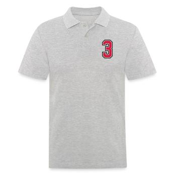 sports jersey number 3 three - Polo Homme - gris chiné - Devant - Kai (181cm)