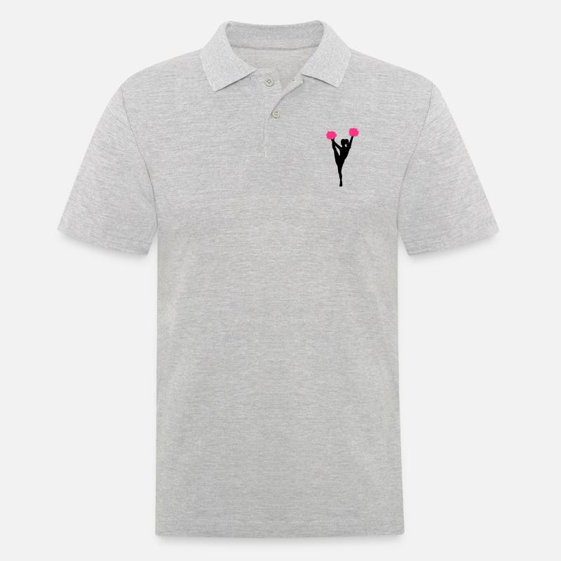 Cheerleader - Männer Poloshirt - Grau meliert