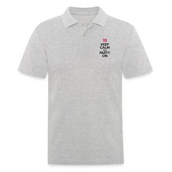 18 - Keep Calm and Party On - Men's Polo Shirt - heather grey - Front - Kai (181cm)