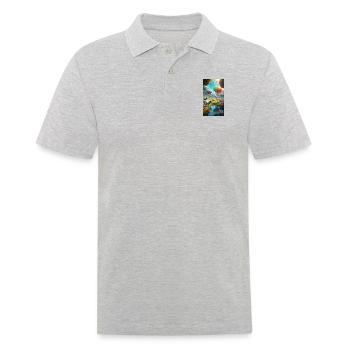 Kühe und Heissluftballons - Männer Poloshirt - Grau meliert - Vorne - Kai (181cm)