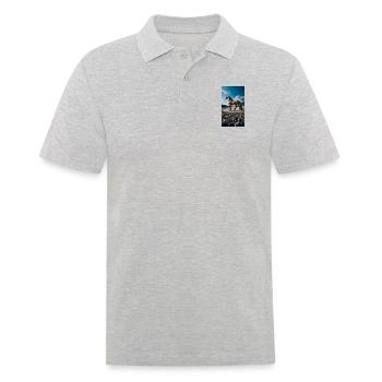 Trabrennpferd - Männer Poloshirt - Grau meliert - Vorne - Kai (181cm)