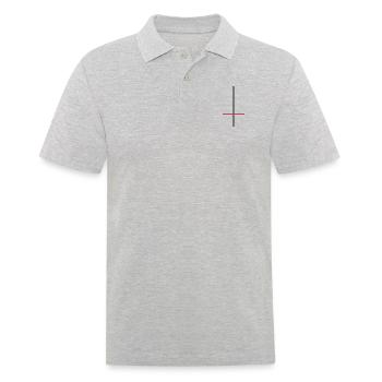 Umgedrehtes Kreuz - Männer Poloshirt - Grau meliert - Vorne - Kai (181cm)