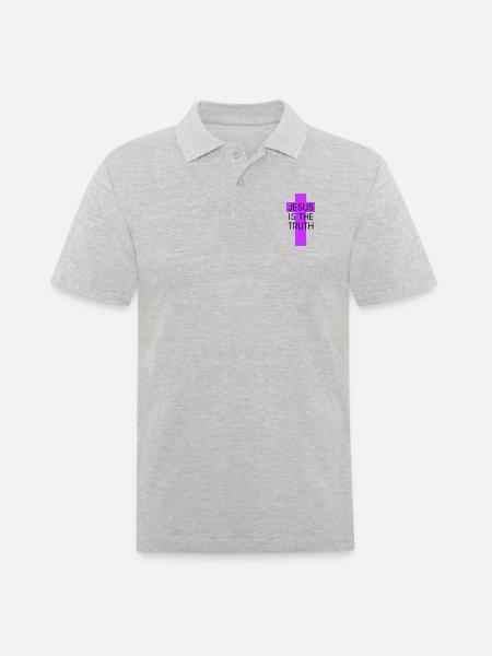 jesus is the truth - Men's Polo Shirt - heather grey