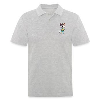 Wolf Fußball - Männer Poloshirt - Grau meliert - Vorne - Kai (181cm)