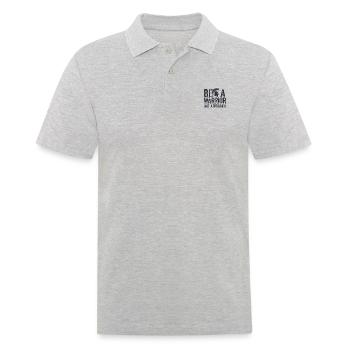 Soyez un guerrier, pas un dicton inspirant inquiet - Polo Homme - gris chiné - Devant - Kai (181cm)