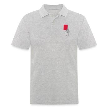 Rote Karte - Männer Poloshirt - Grau meliert - Vorne - Kai (181cm)