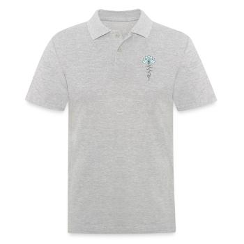 Lotus Blume Lotusblüte Buddhismus Symbol Yoga OM - Männer Poloshirt - Grau meliert - Vorne - Kai (181cm)