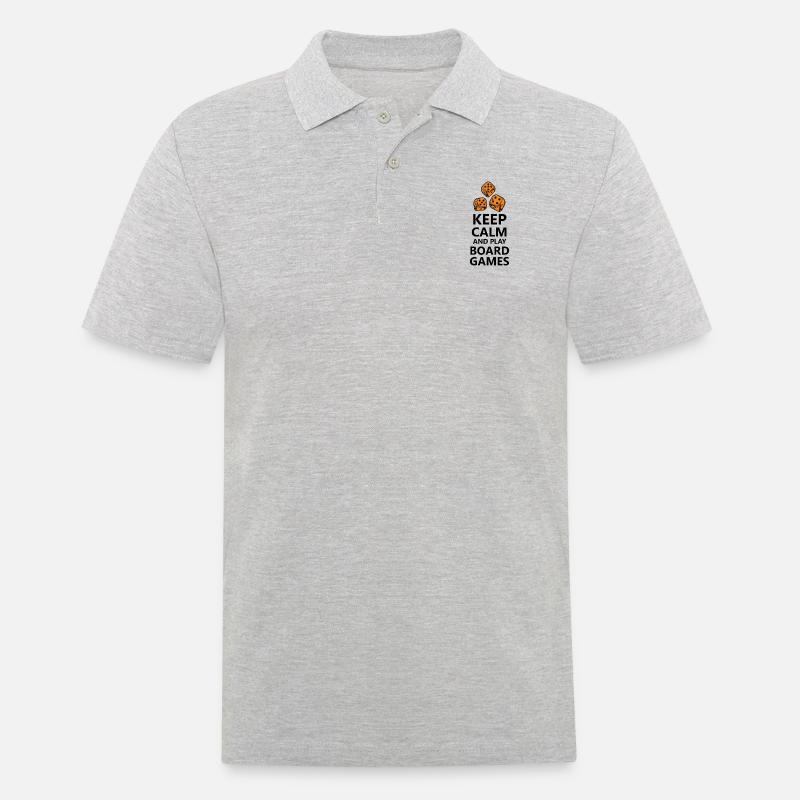 boardgame chess backgammon game night - Männer Poloshirt - Grau meliert