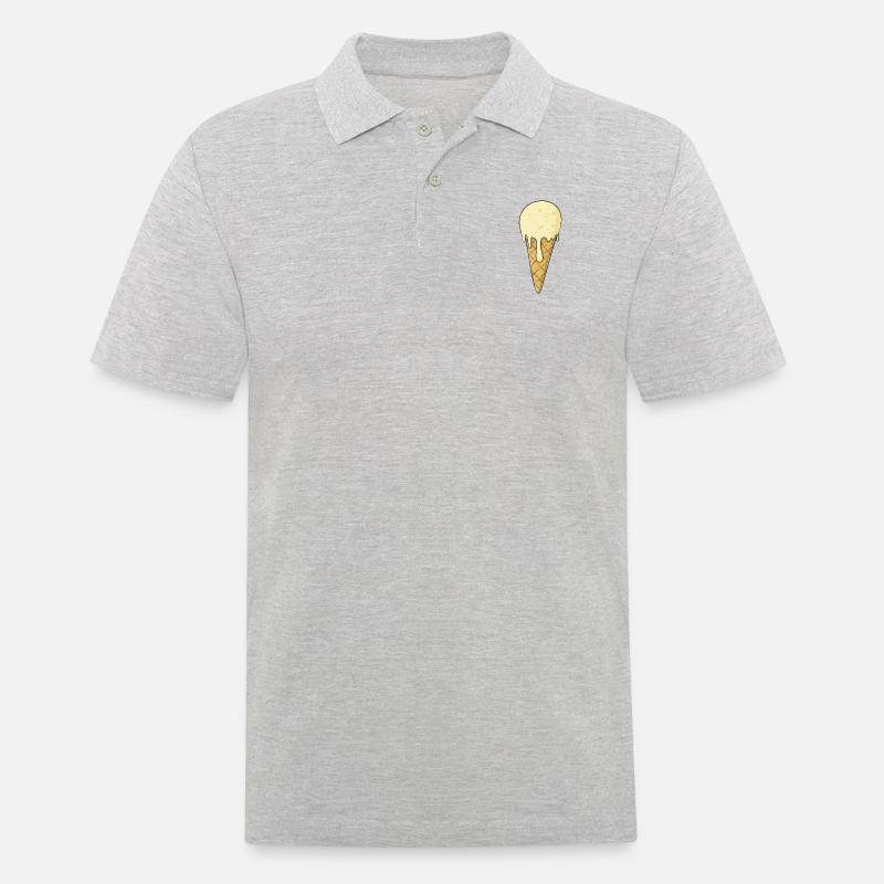 Eis | Vanille Eiscreme | Icecream - Männer Poloshirt - Grau meliert