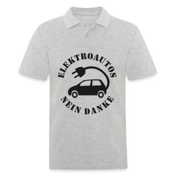 Elektroautos Nein danke - Männer Poloshirt - Grau meliert - Vorne - Kai (181cm)