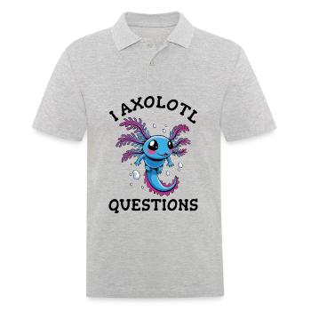 I axolotl questions - Men's Polo Shirt - heather grey - Front - Kai (181cm)