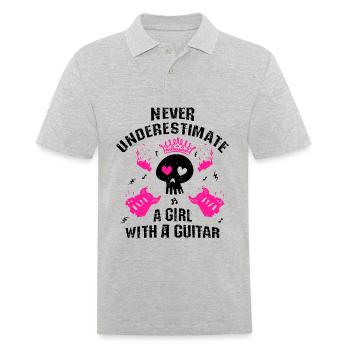 Never underestimate a girl with a guitar - Men's Polo Shirt - heather grey - Front - Kai (181cm)