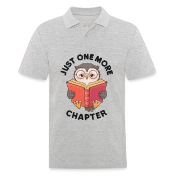 Just one more chapter, Bookworm Owl - Men's Polo Shirt - heather grey - Front - Kai (181cm)