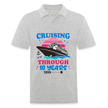 Cruising Through 10 Years Wedding Anniversary - Men's Polo Shirt - heather grey - Front - Kai (181cm)