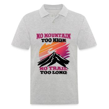 Kein Berg zu hoch, kein Weg zu lang - Männer Poloshirt - Grau meliert - Vorne - Kai (181cm)