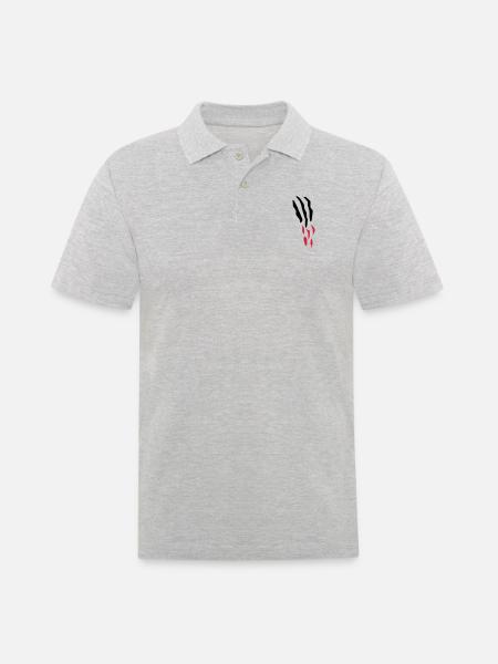 scratch_bloody - Männer Poloshirt - Grau meliert