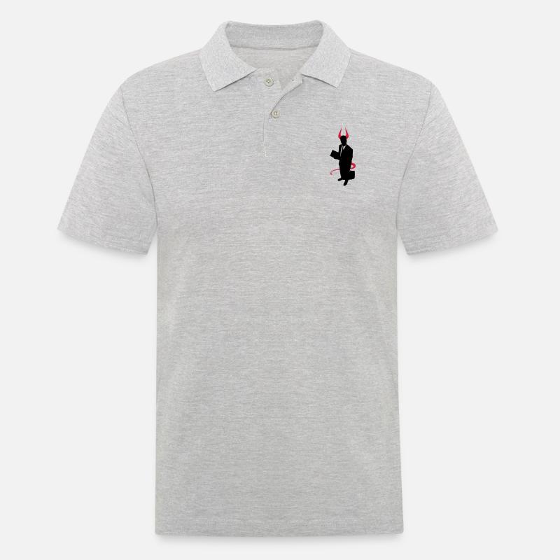 Business Devil - Männer Poloshirt - Grau meliert