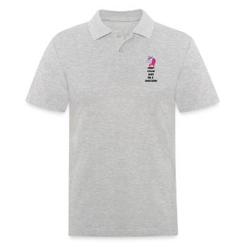 be_a_unicorn_02 - Männer Poloshirt - Grau meliert - Vorne - Kai (181cm)