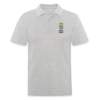 Keep Calm Drink Beer - Männer Poloshirt - Grau meliert - Vorne - Kai (181cm)