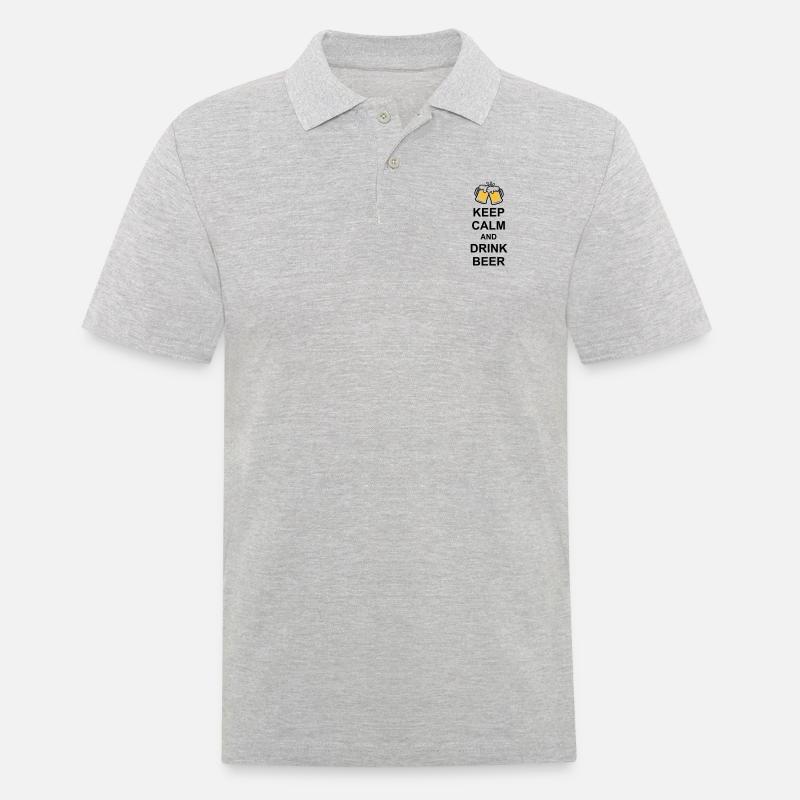 Keep Calm Drink Beer - Men's Polo Shirt - heather grey
